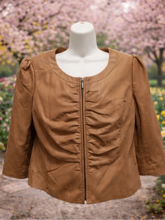 Doncaster Jackets & Blazers - Doncaster Tan Leather Jacket cost size 12